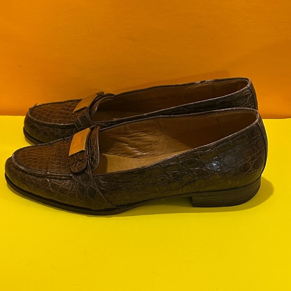 Polo Ralph Lauren Shoes - Polo Ralph Lauren Dark Brown Crocodile Pattern Loafers